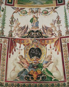 Decoration of the Scala Regia showing griffins, unicorns and allegorical figures (detail)